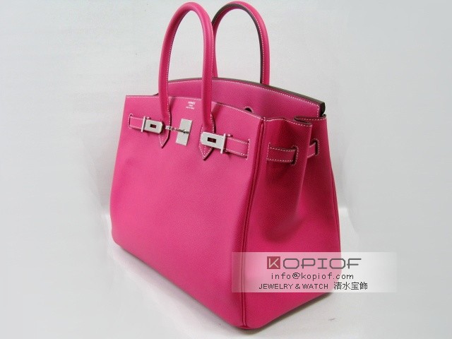 エルメス バーキン35ヴォーエプソン-ローズティリアン(シルバー金具) her436